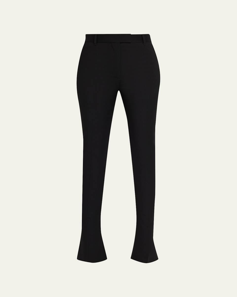Lightweight Wool-Silk Flare Pants
